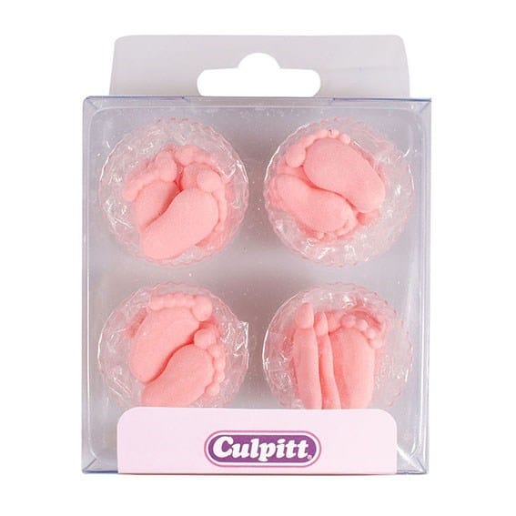 Culpitt Suikerdecoratie Baby Voetjes Roze pk/24 - Afbeelding 2