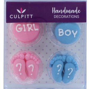 Culpitt Suikerdecoratie Gender Reveal Set/12