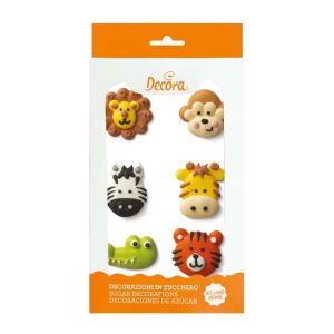 Decora Suikerdecoratie Jungle dieren Set/6