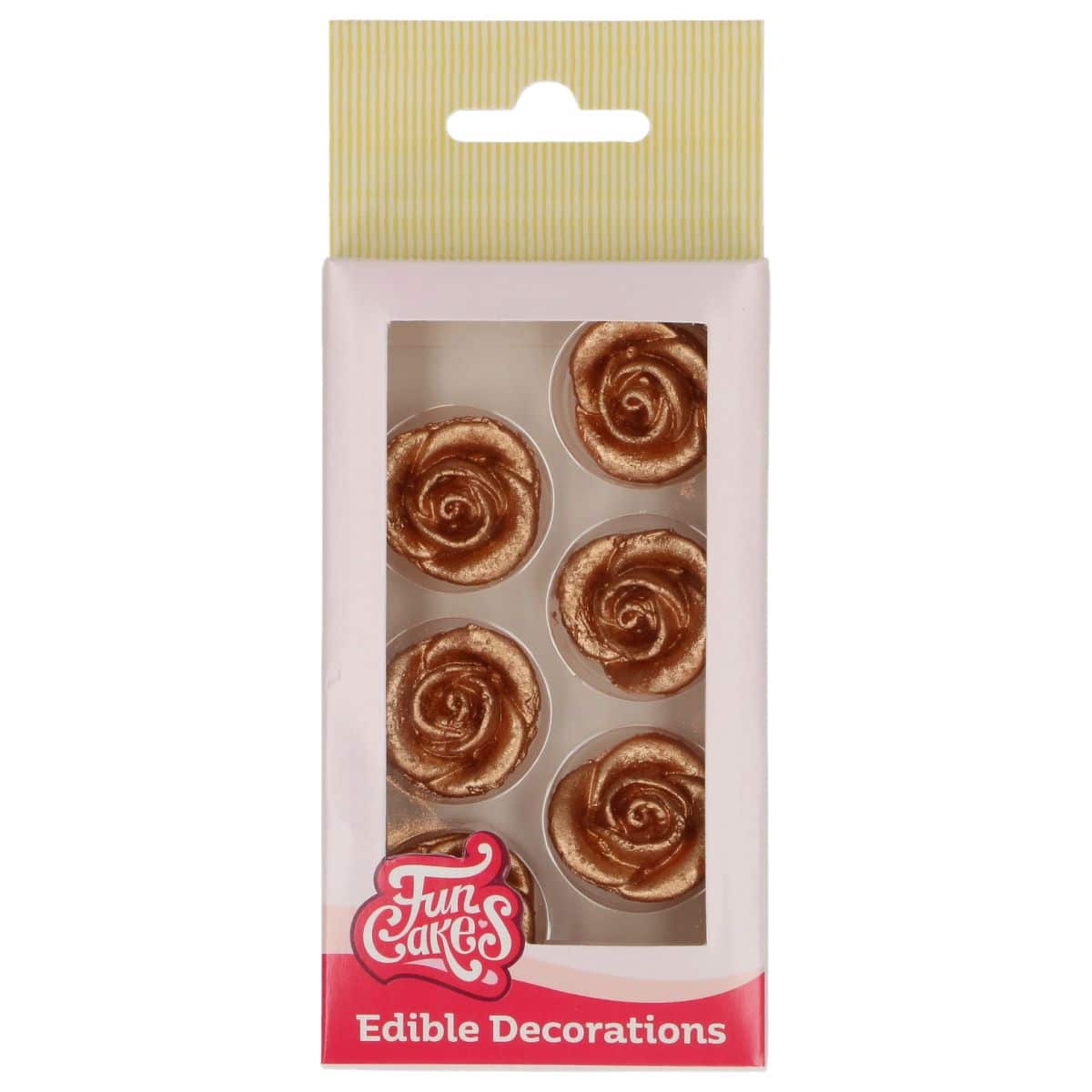 FunCakes Fondant Decoraties Rozen Bronze set/6 - Afbeelding 2