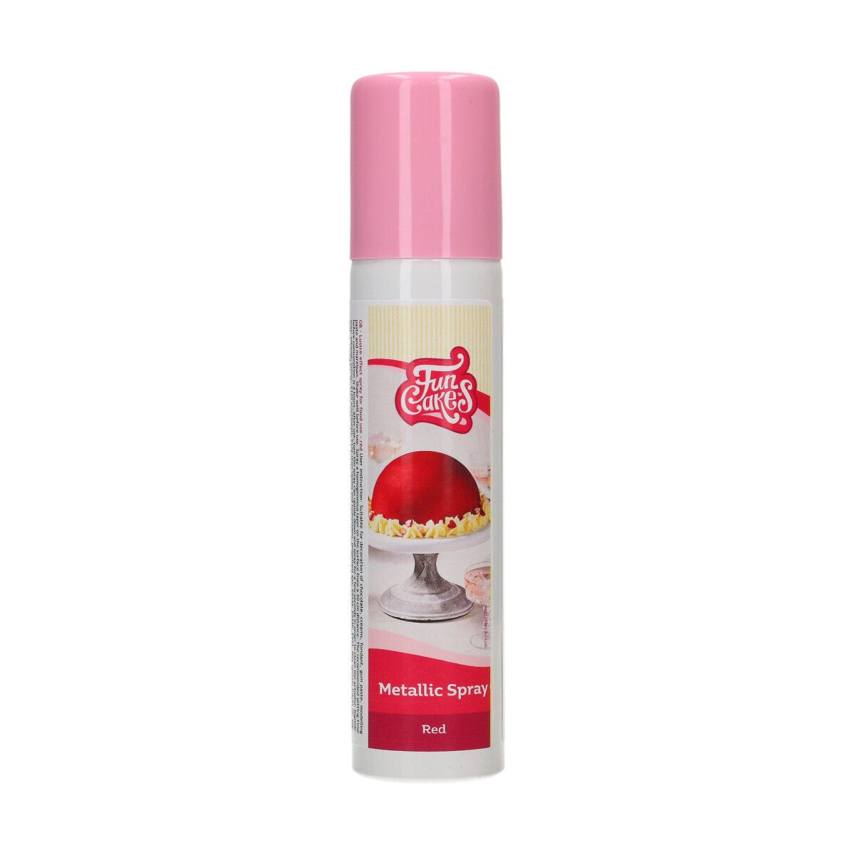 FunCakes Eetbare Metallic Spray Rood 100ml - Afbeelding 2