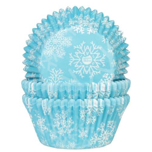 House of Marie Baking Cups Sneeuwkristal Blauw pk/50 - Afbeelding 2