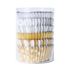 PME Christmas Baking Cups – Metallic Gold & Silver  Pk/100