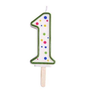 PME Large Candle Green Number 1