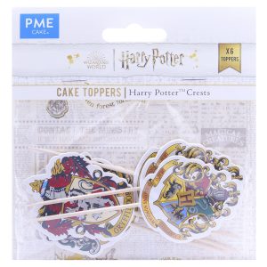 Harry Potter Cake Toppers, Hogwarts Crests pk/6