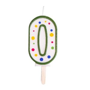 PME Large Candle Green Number 0