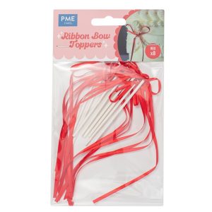 PME Ribbon Bow Cake Toppers – Rood