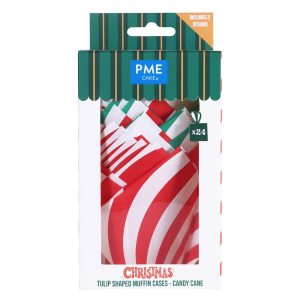 PME Tulp Muffin Cups  – Candy Cane Pk/24