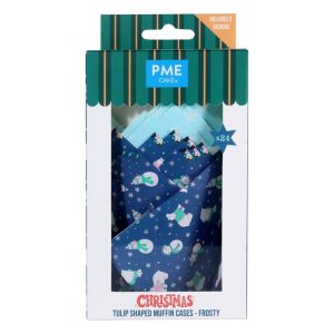 PME Christmas Tulip Muffin Cases – Frosty (24/pc)