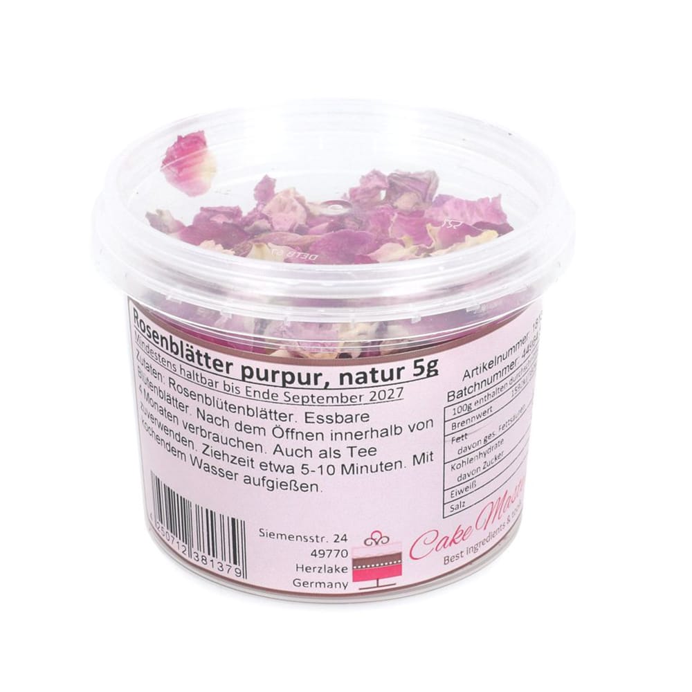 Eetbare bloemen Rose petals purple, nature 5g - Afbeelding 3