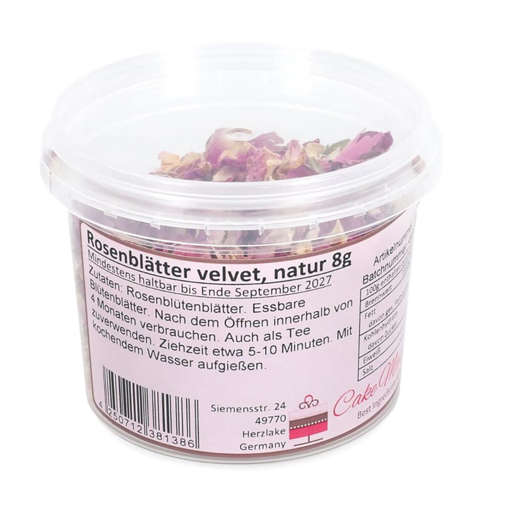 Eetbare bloemen Rose petals velvet, nature 8g - Afbeelding 3