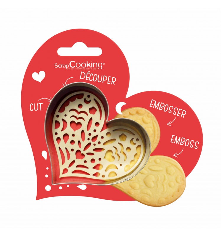 ScrapCooking Cookie Cutter & Embosser Hart - Afbeelding 2