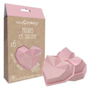 ScrapCooking Silicone Vormpjes Diamant Hart Set/6