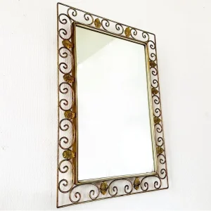 Vintage De Knudt stijl spiegel rechthoekig