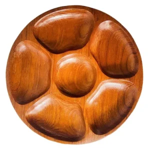 Teak houten hapjesschaal midcentury Laur Jensen