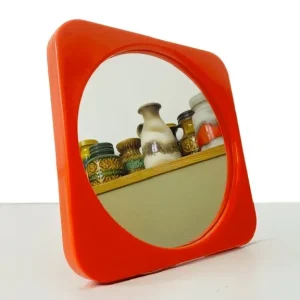 Mid-century space age make-up spiegel oranje 1970’s