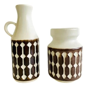West-Germany Jasba vazen set reliëf decoratie 1960’s