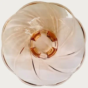 Art Deco fruitsschaal roze glas Walter & Söhne 1930’s