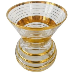 Art Deco Booms glas De rupel vaas verguld goud 1930’s