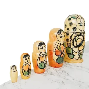 Vintage Russische nestpoppen matroesjka set russian doll handbeschilderd 1960’s