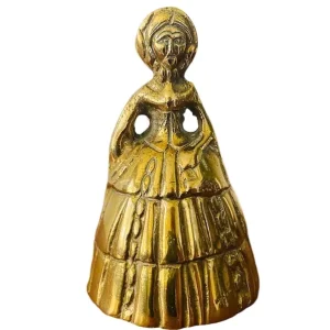 Vintage messing tafelbel Victoriaanse vrouw